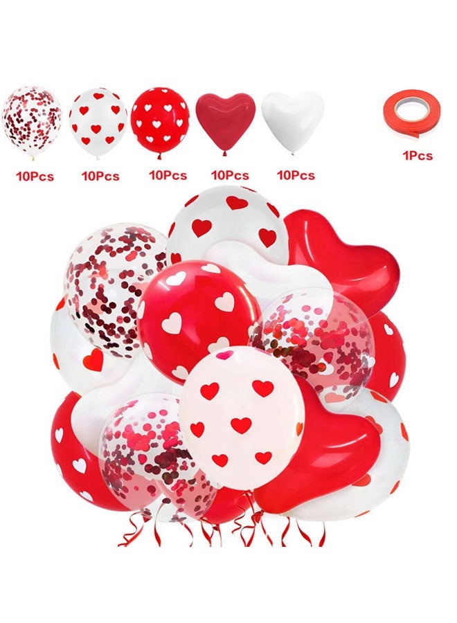 50-Piece Valentine's Day Decorative Birthday Party Celebration Activities Inflatable Balloon Set - Image 2