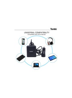Toreto Tor-405 Rapid Charger 8 5 USB Port Sharing Car Charger  - Image 3