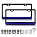 LIN KANG Personalized Blue Line Design License Plate Frame 2 Pack Aluminum Car Tags Frames Holder Covers Car Decorative Tag Frames Accessory for Standard US Canada with Screw Caps Cover Set - Image 2