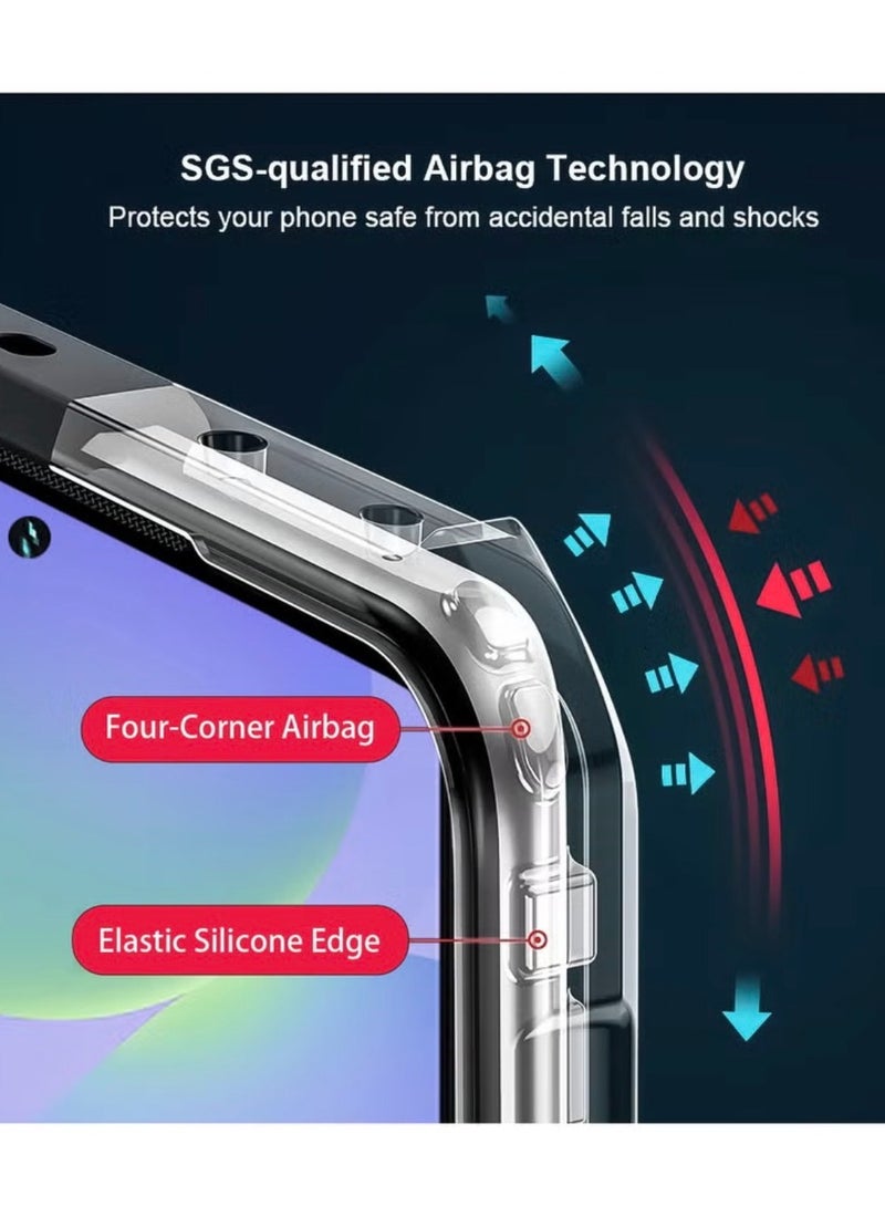 Xundo Clear Case for Samsung Galaxy A57 5G | Premium Rugged | Durable Shock-absorbing Frame | Black Border | Thermoplastic Polyurethane | Airbag Anti-drop Protection - Clear - Image 3