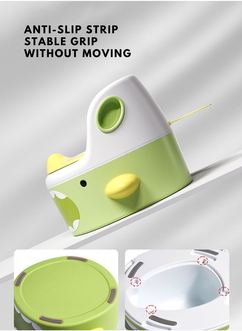 Moms Magic - 3-in-1 Baby Potty Toilet – Potty, Step Stool, Toilet Seat with Handrails and Locking System, Soft Cushion -Green - Image 1