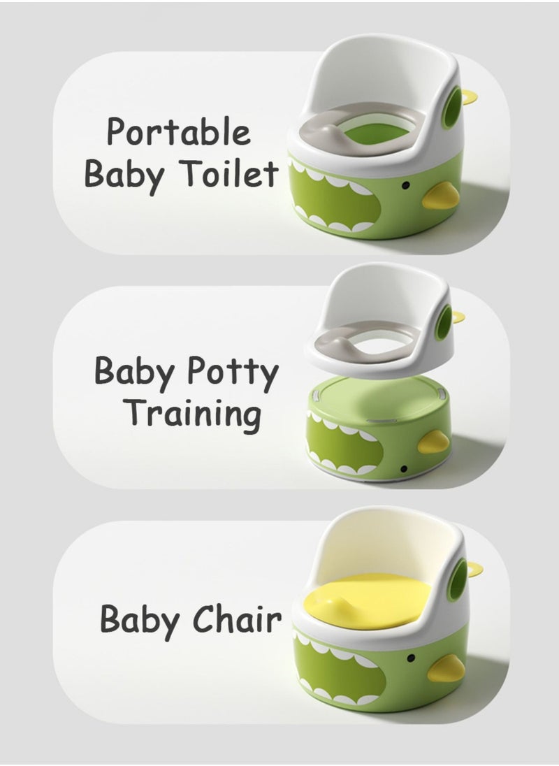 Moms Magic 3-in-1 Baby Potty Toilet – Potty, Step Stool, Toilet Seat with Handrails and Locking System, Soft Cushion -Green  - Image 4