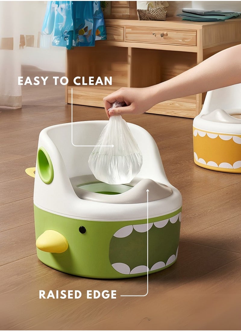 Moms Magic - 3-in-1 Baby Potty Toilet – Potty, Step Stool, Toilet Seat with Handrails and Locking System, Soft Cushion -Green - Image 1