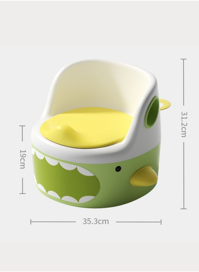 Moms Magic - 3-in-1 Baby Potty Toilet – Potty, Step Stool, Toilet Seat with Handrails and Locking System, Soft Cushion -Green - Image 1