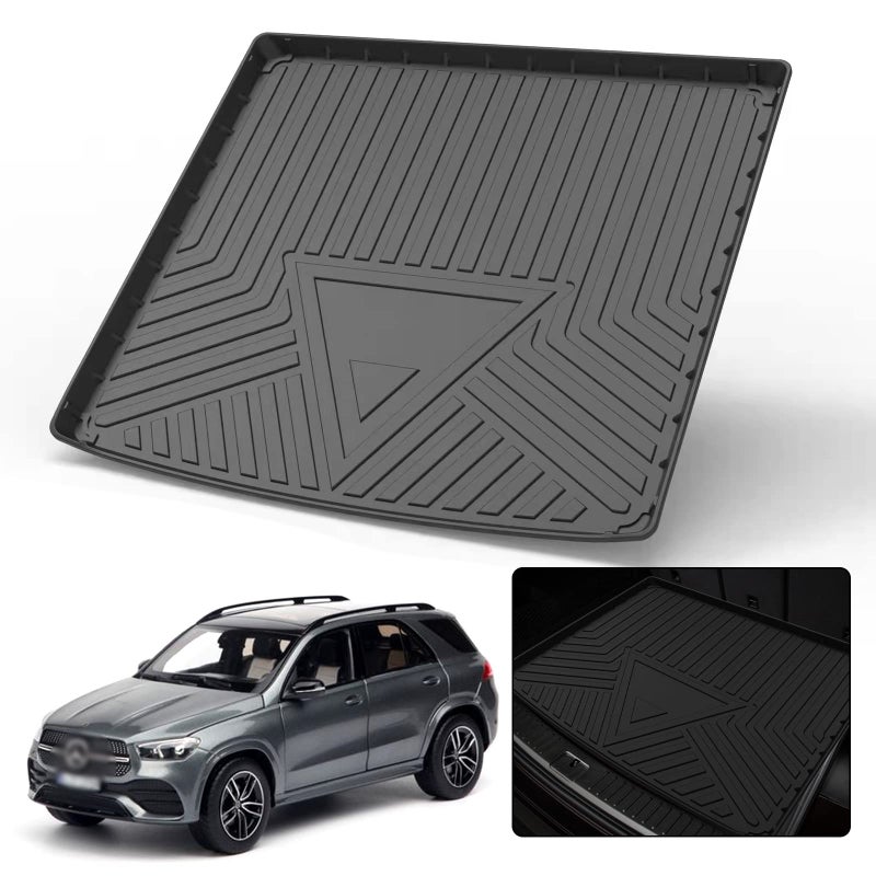 Elsetyler Custom Fit for Cargo Liner 20202025 MercedesBenz GLE Class 5 Passenger 20202025 GLE  Black TPE All Weather Heavy Duty Waterproof Rear Cargo Tray Trunk Floor Mat Protector