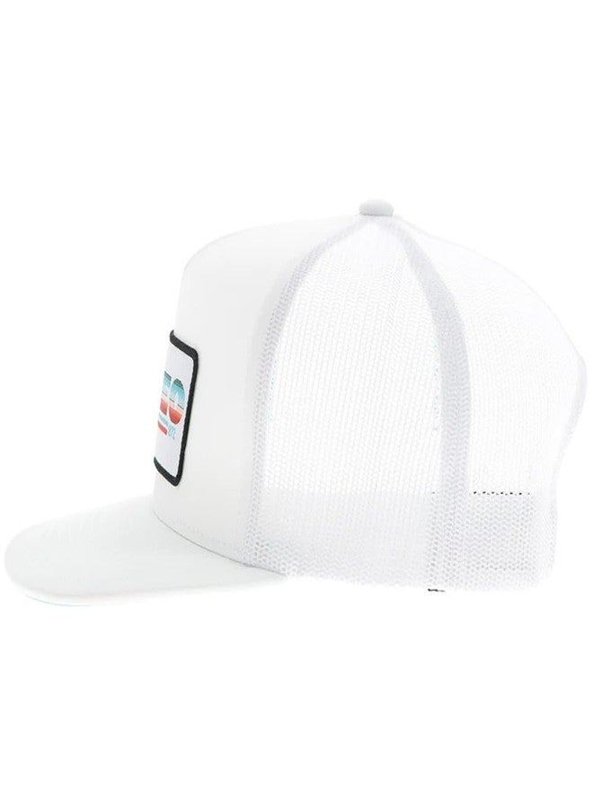 HOOEY Rodeo Hat - White Snapback Cap with Serape Patch, Adjustable 5-Panel Baseball Hat - Image 3