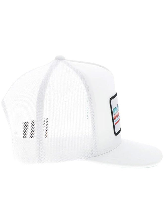 HOOEY Rodeo Hat - White Snapback Cap with Serape Patch, Adjustable 5-Panel Baseball Hat - Image 5