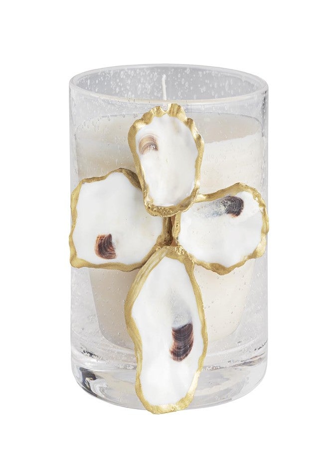 Mud Pie Christmas Cross Bubble Glass Oyster Candle