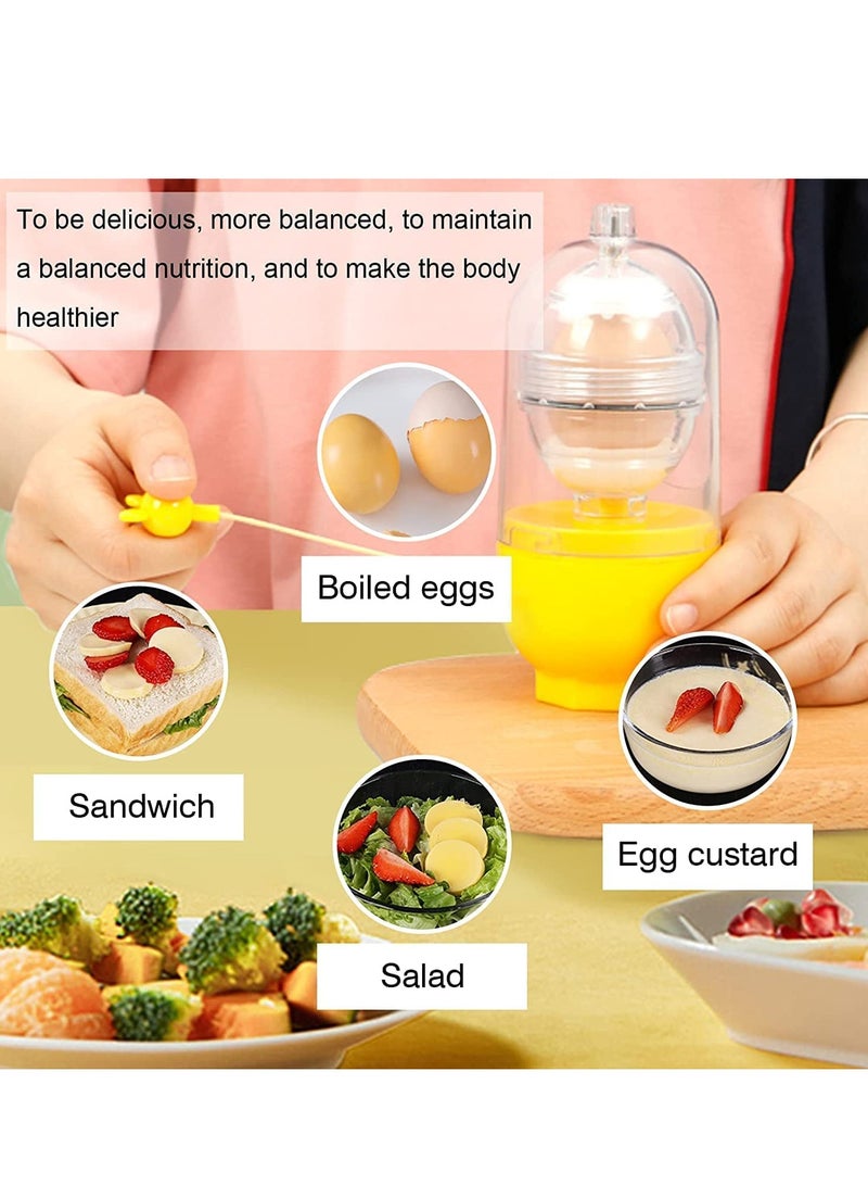 KASTWAVE خلاط بيض، آلة بيض ذهبية محمولة، قاطع بيض، خلاط بيض، هزاز قشر البيض مع حبل سحب، دوار بيض للبيض المسلوق، أدوات مطبخ يدوية بحبل سحب للأطفال - Image 2