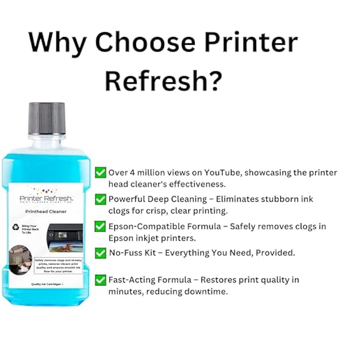 PRINTER REFRESH LTD - BLOCKED PRINTHEAD CLEANER AND UNBLOCKER KIT - BLOCKED PRINTER NOZZLE CLEANING - COMPATIBLE WITH EPSON PRINTERS - Image 3