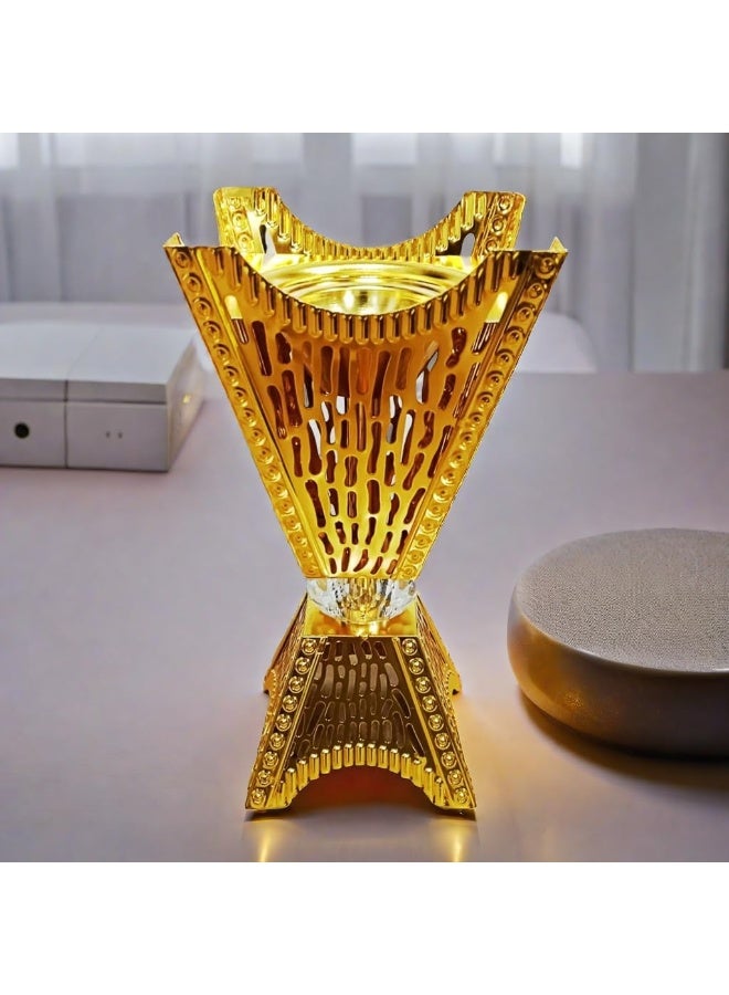 SAQOWARE Premium Luxury Bakhoor Burner | Arabic Incense Burner | Oud Burner | مدخان | مبخرة | Alsaqer Bakhoor  Burner, Metal en | Madkhan | Oud Burner | Mabkhara | Incense Burner | Metal Holder-Large - Image 2