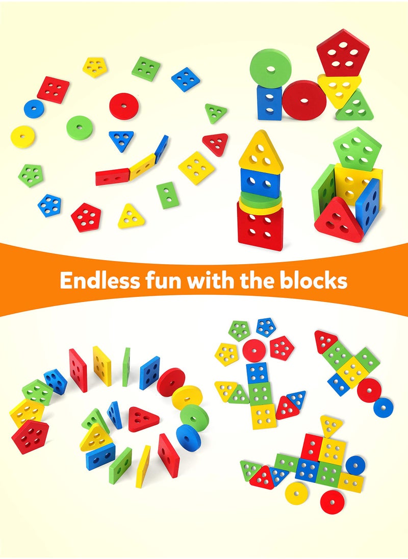LIXADA Wooden Educational Shape Sorter Preschool Toddler Toy Game Set For Kids  - Image 3