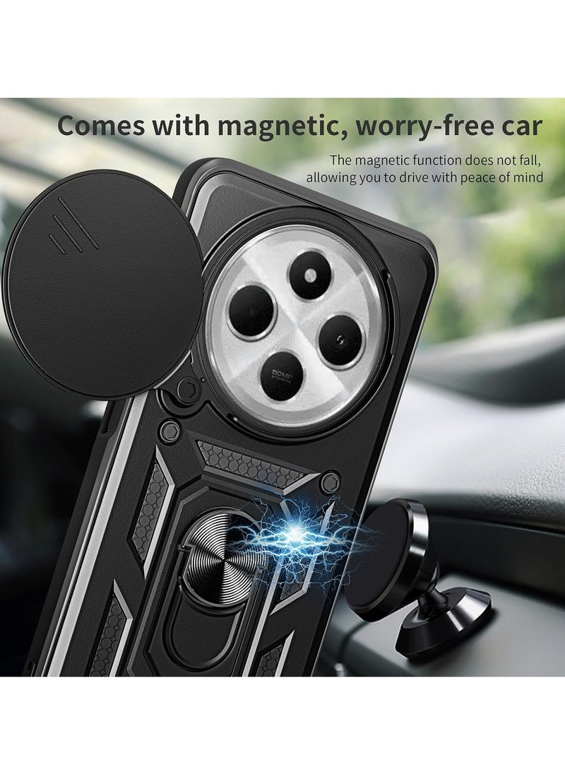 Generic - Shield Full Protection Case With Metal Ring &Slide Camera Cover For redmi 14c case - Image 1