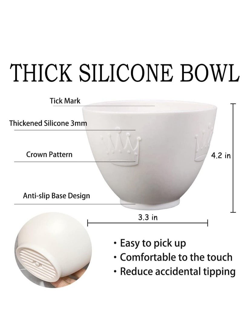 SYOSI - Silicone Face Mask Mixing Bowl Set DIY Facemask Mixing Tool Kit with Silicone Mask Bowl Facial Mask Brush Bowl Stick Spatula Face Mask Applicator Measuring Cup - Image 1