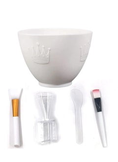 Silicone Face Mask Mixing Bowl Set DIY Facemask Mixing Tool Kit with Silicone Mask Bowl Facial Mask Brush Bowl Stick Spatula Face Mask Applicator Measuring Cup