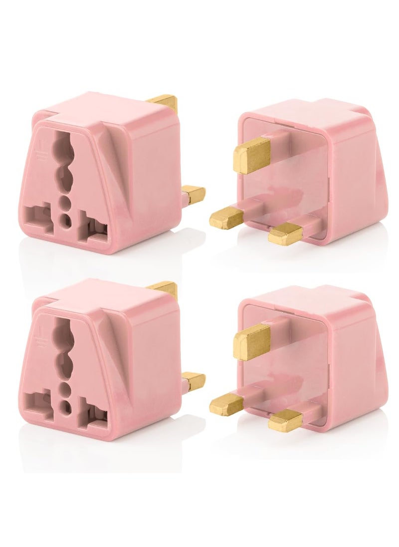 HI PLASST PINS N PLUGS HiPlasst 4pcs Pack India to UK Plug Adapter TypeG Plug Adapter UK Converter for Indian Plug for Dubai Singapore Hong Kong Malaysia Compact UK Travel Adapter  - Image 1