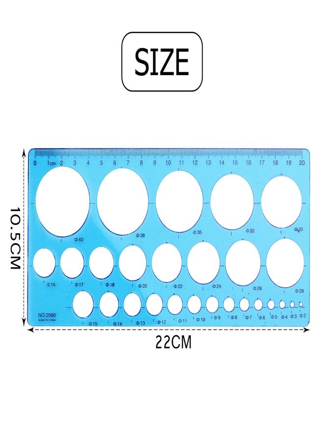 Aylifu 4 Pieces Plastic Template Ruler Circles Drawing Stencil Geometric Tool Multifunction for Office School Home - Image 5