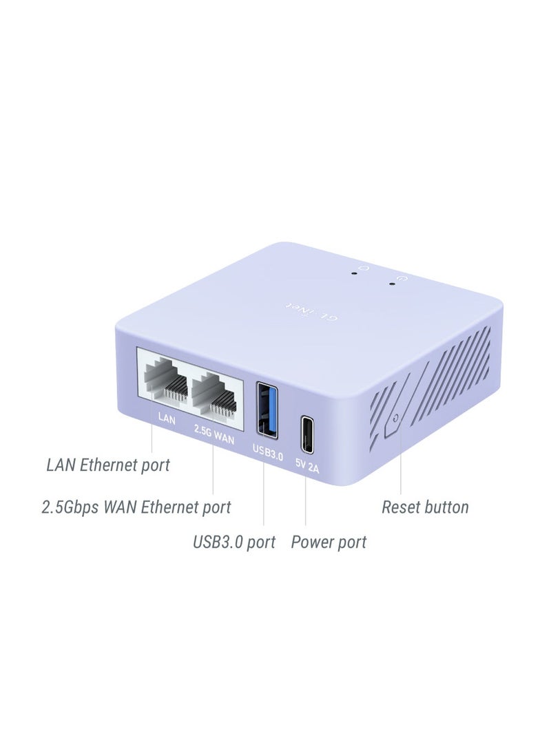 GL.iNet GL-MT2500 (Brume 2) Professional Mini VPN Security Gateway, Home Office Remote Work Site-to-Site, WireGuard & OpenVPN Server Client, 24/7 Connection, 2.5G WAN, USB3.0, OpenWrt, NO Wi-Fi, Ethernet Only - Image 2
