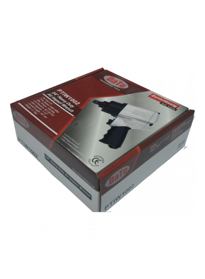 DaTo 3/4" Air Impact Wrench – PTIW1002 – Twin Hammer Mechanism, Variable Speed, Composite Motor Housing – Reversible Pneumatic Wrench for Automotive, Aircraft, & Industrial Use - Image 2