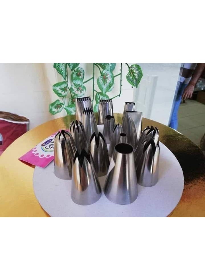 أقماع تزيين الكيك والحلويات – طقم 12 قطعة بأشكال متعددة لتشكيل الكريمة والجاناش بدقة واحتراف H - Image 3