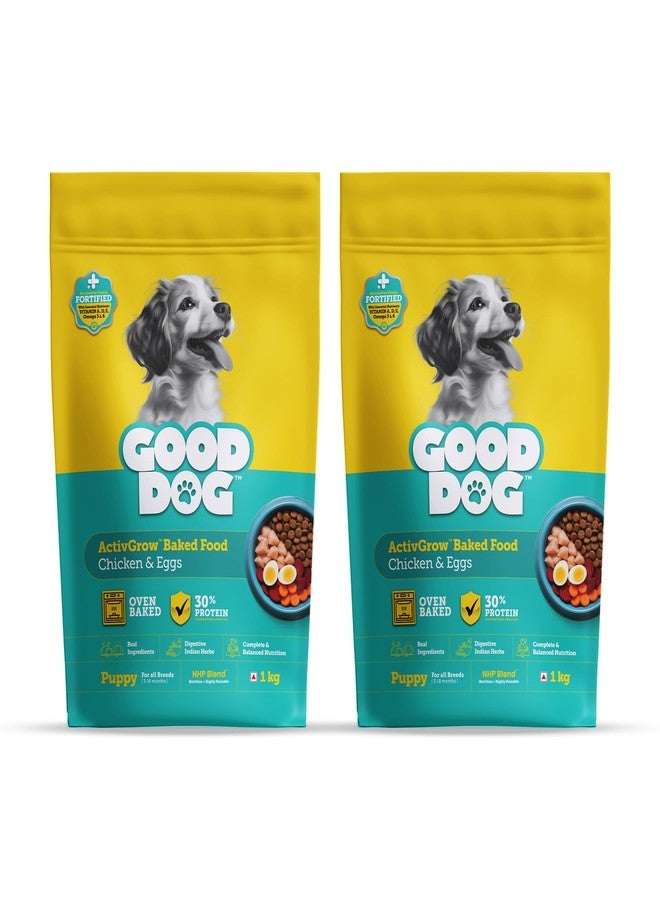 Good Dog Puppy Dry Dog Food | Oven Baked | Fresh Chicken & Eggs | 2 kg | Palatable Meal for Healthy Growth, Strong Bones, Immunity & Digestion | Nutritionally Crafted | Puppy Food for All Breeds - Image 1