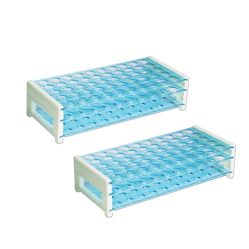 ULAB Scientific Detachable Test Tube Rack for Tubes of Dia.≤17mm, 50 Holes, PS Material, Pack of 2, UTR1006 - Image 1