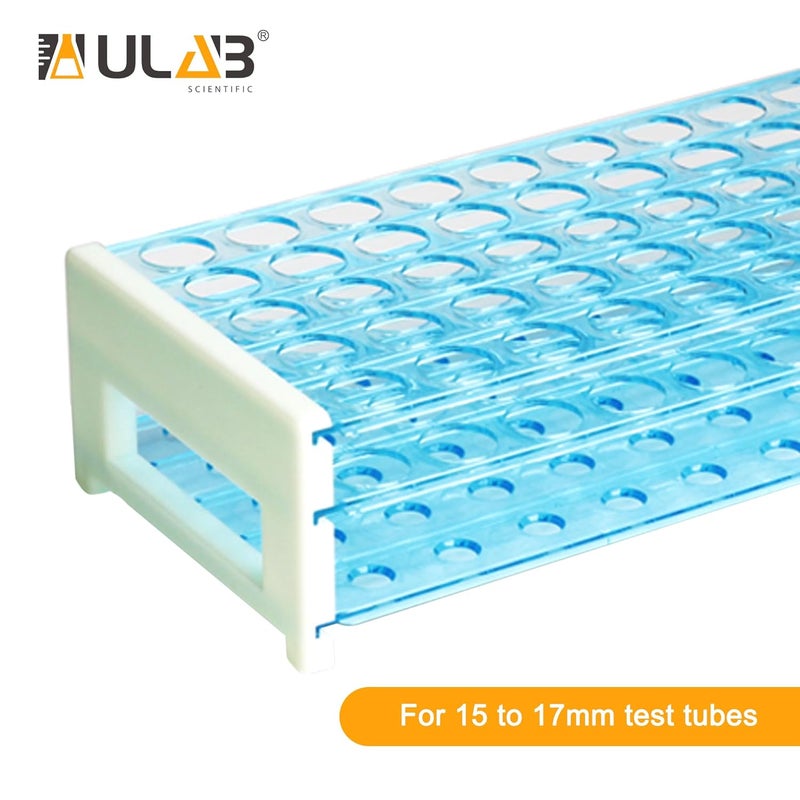 ULAB Scientific Detachable Test Tube Rack for Tubes of Dia.≤17mm, 50 Holes, PS Material, Pack of 2, UTR1006 - Image 3