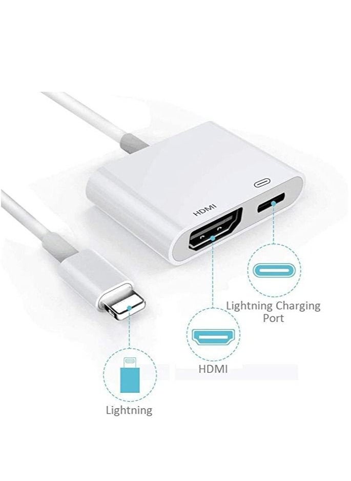 DUSALA Lighing to HDMI Adapter,1080P Lighing Digital AV Adapter with Lighing Charging Port,HDMI Sync Screen Connector  - Image 2