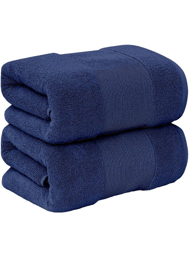 Modern Threads - Air Cloud 2-Pack 100% Zero-Twist Cotton Bath Sheet Set - Super Absorbent & Quick Dry - 500 GSM - Soft & Plush, Navy - Image 3