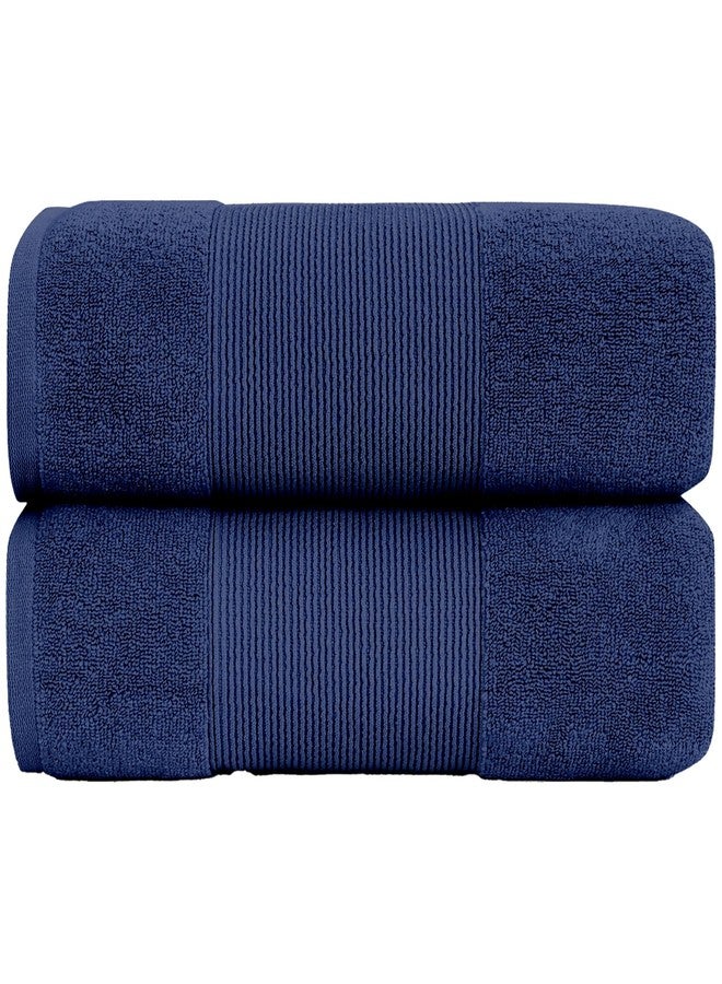 Modern Threads - Air Cloud 2-Pack 100% Zero-Twist Cotton Bath Sheet Set - Super Absorbent & Quick Dry - 500 GSM - Soft & Plush, Navy - Image 2