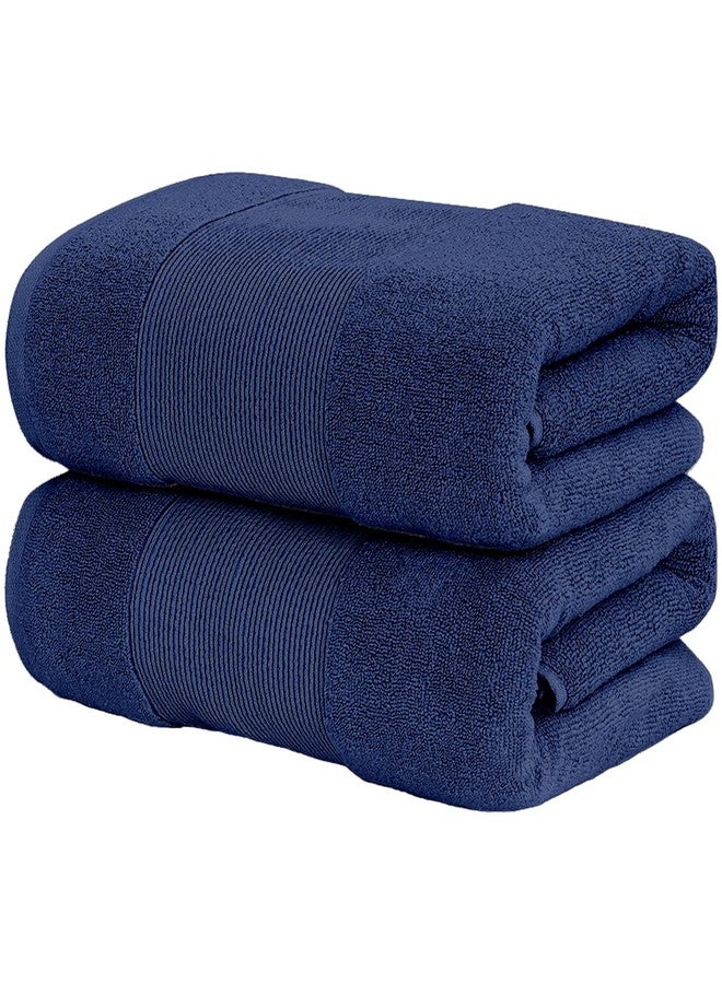 Modern Threads - Air Cloud 2-Pack 100% Zero-Twist Cotton Bath Sheet Set - Super Absorbent & Quick Dry - 500 GSM - Soft & Plush, Navy - Image 1