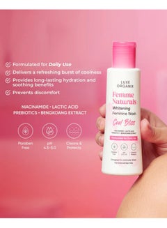 LUXE ORGANIX Luxe Organix Femme Naturals Whitening Feminine Wash Cool Bliss 120ml  - Image 2