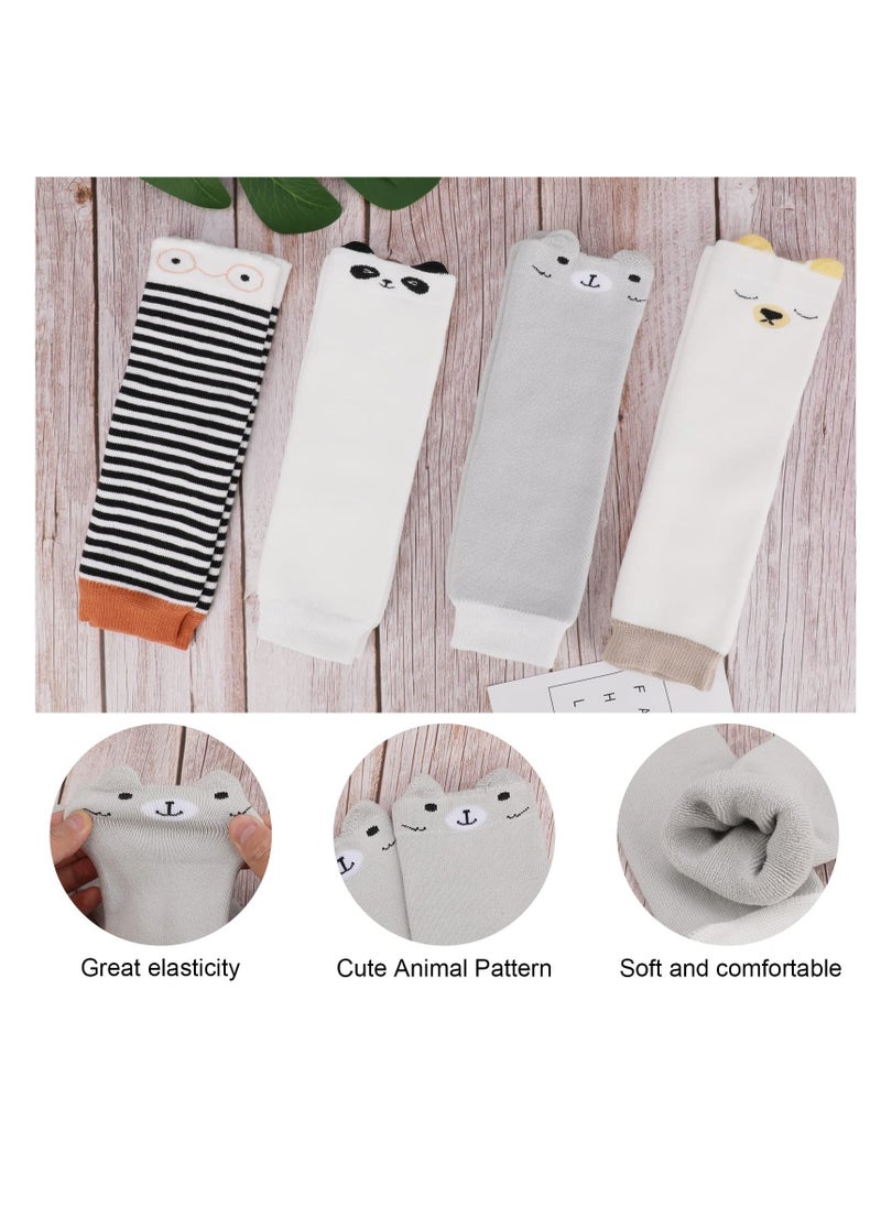 Generic Toddler Baby Leg Warmers, Cute Animal Pattern Long Legwarmers Knee Socks Knee Protector Leg Sleeves for Baby Kids Toddlers Girl and Boy 0-5 Years, Best Infant Gift, One Size, Pack of 4  - Image 2