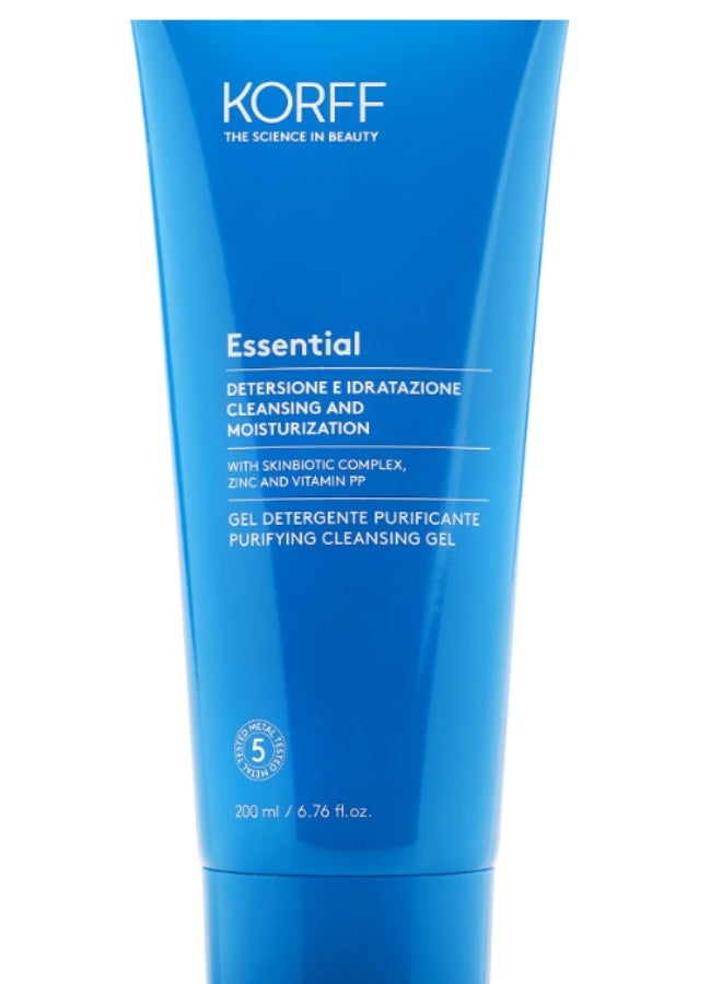 Korff Essential Purifying Cleansing Gel 200ml Deep Cleanser for Oily and Combination Skin Reduces Excess Oil Minimizes Pores Hydrates and Brightens Skin for Daily Use - Image 2