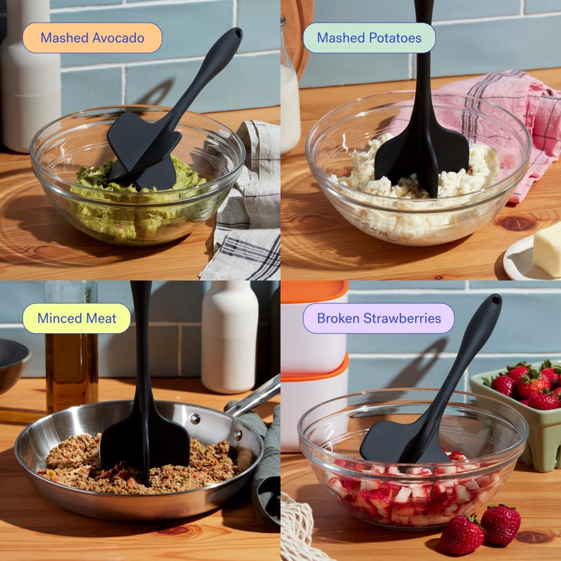GIR: Get It Right Silicone Quad Meat Chopper Kitchen Essentials - 12-Inch Slate - Non-Stick Heat Resistant Handle - Versatile Meat Masher - Ground Beef Chopper Tool - Image 4