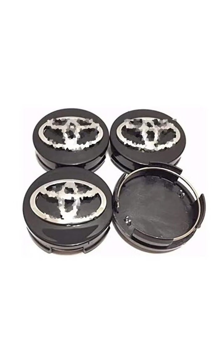 RATSAW 4pcs Wheel Center Cap Set Premium Parts Accessories for Toyota Black 62mm