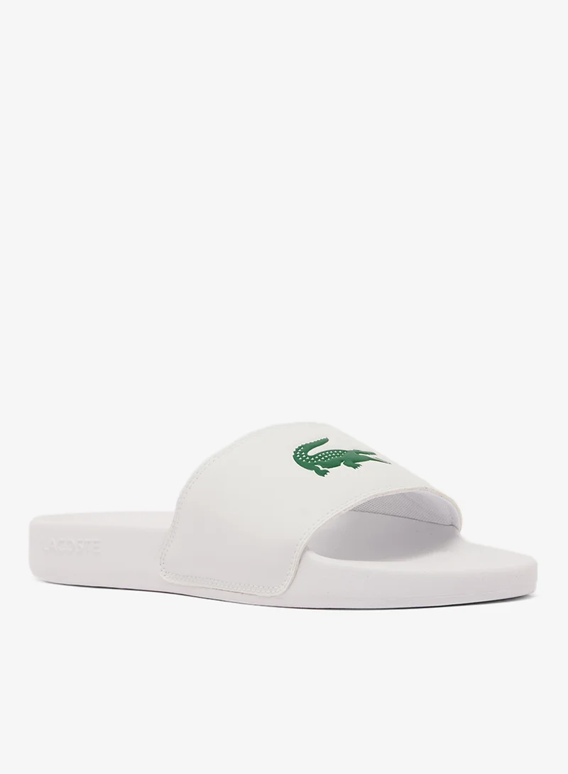 LACOSTE WHT/GRN Serve Slides 0.0 for Men | Best Price UAE