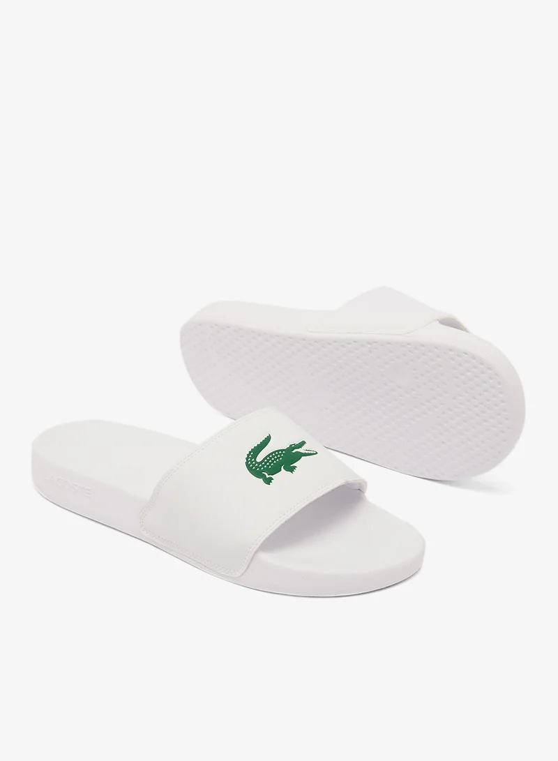 LACOSTE WHT/GRN Serve Slides 0.0 for Men | Best Price UAE
