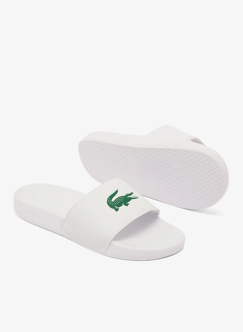Lacoste WHT/GRN Serve Slides 0.0 for Men | Best Price UAE