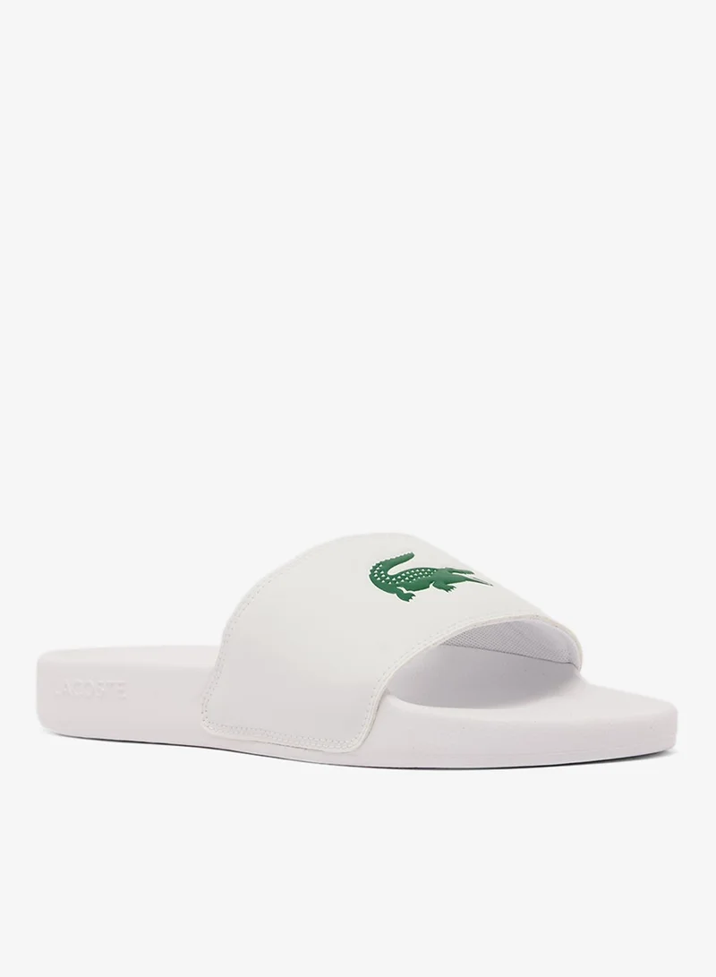 Lacoste WHT/GRN Serve Slides 0.0 for Men | Best Price UAE