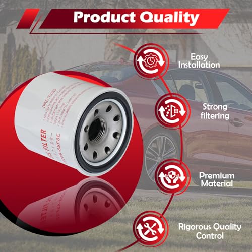 Kefly 15208-65F0E Engine Oil Filters Fits for Nissan Rogue Altima Frontier Pathfinder Kicks Infiniti, with Drain Plug Gasket 11026-JA00A (6 PCS) - Image 5