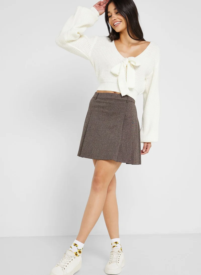 Ginger Tie Front Cropped Sweater