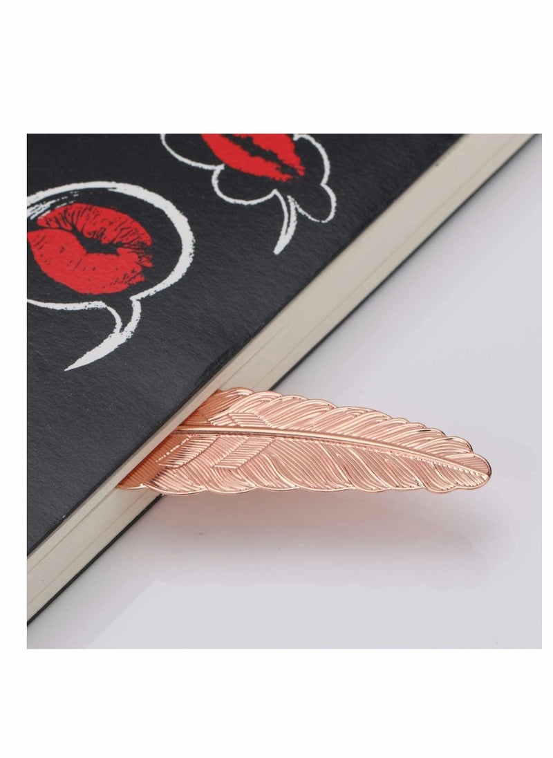 Feather metal bookmarks, assorted bookmark, simple and elegant thin style, used for reading, gifts, markers, schools, adults and children (with holes, 7 pieces)