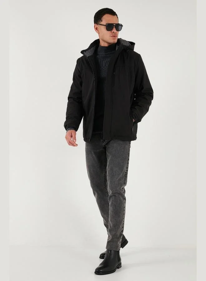 بوراتي معطف رجالي مبطن بغطاء رأس قابل للإزالة من بوراتي