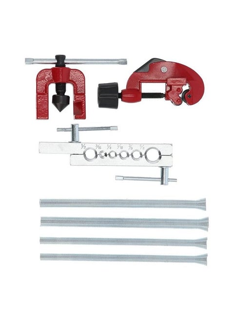 7 Pcs Professional Grade Flaring Tool Set Heavy Duty Brake Line Flaring Tool Kit & Swage Tool, Flare Tool with Tubing Straightener or Cutter With Box  Product description