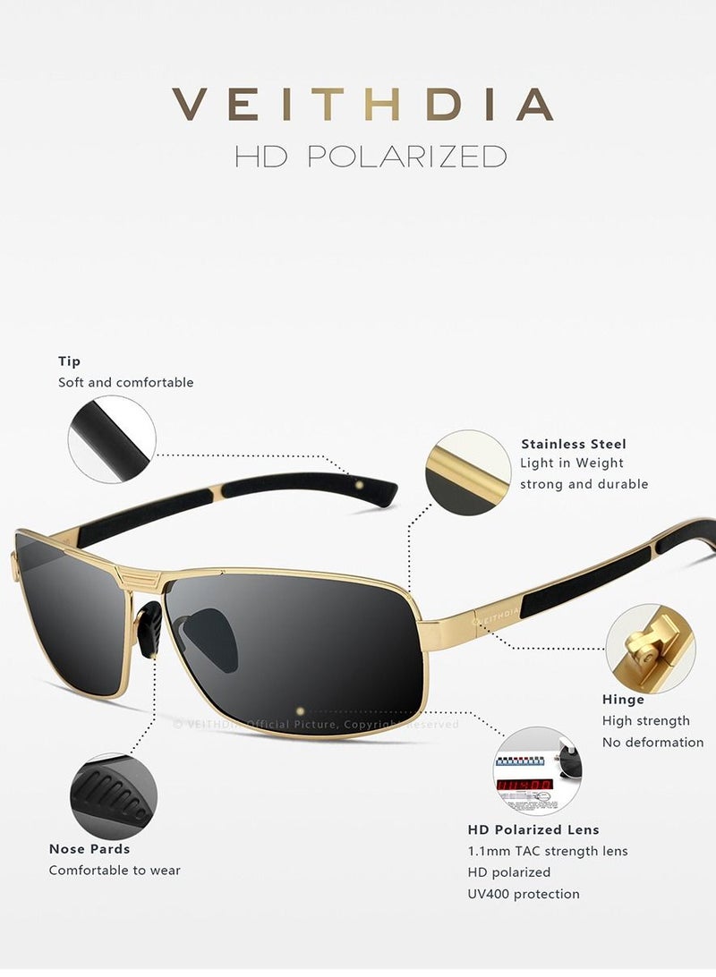 Veithdia نظارات شمسية مستقطبة للرجال، نظارات شمسية مقاومة للأشعة فوق البنفسجية، نظارات شمسية مضادة للانزلاق للعين - Image 3