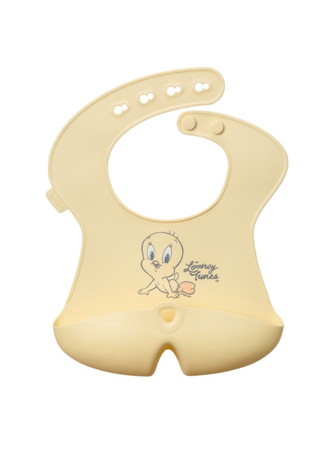 b.box مريلة سيليكون لوني تونز، قادرة على البقاء مفتوحة، تتدحرج للاستخدام السهل أثناء التنقل، سيليكون غير لاصق، قابلة للتعديل، تناسب مدبب، آمنة في غسالة الصحون، من 4 أشهر فما فوق - Image 1