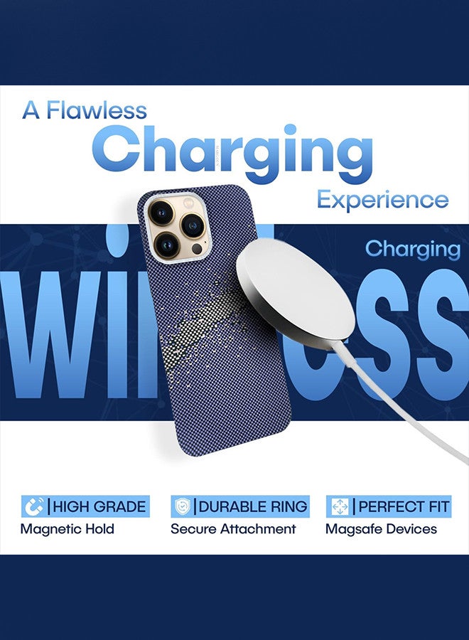 CATANES iPhone 13 Pro Max 3Packs Case Cover with a Caseless Feel, Glow in The Dark, Aramid Fiber Woven / X Aries - Milky Way Blue - Image 4