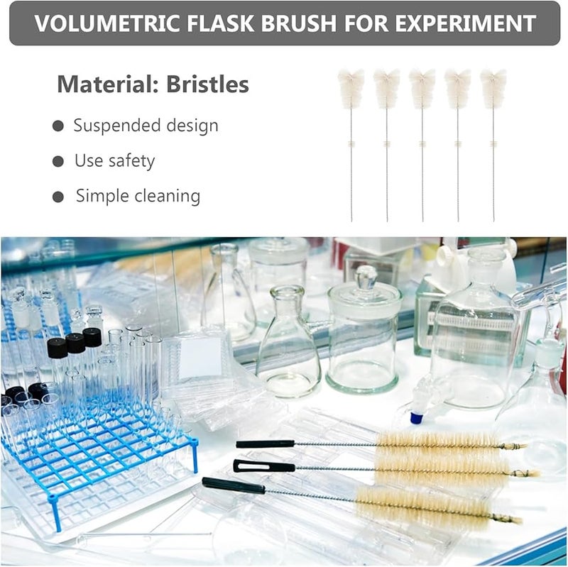 5Pcs Glass Test Tube Cleaning Brushes Set for 100Ml Volumetric Flasks and Laboratory Bottles - Image 4