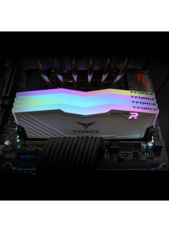 تيم جروب مجموعة ذاكرة عشوائية TeamGroup T-Force Delta RGB 2x16GB 3200MHz (3200MT/s) CL16 باللون الأبيض، 32 جيجابايت DDR4 RAM، ذاكرة ألعاب سطح المكتب، مبدد حراري معدني، مزامنة ARGB، XMP 2.0، لوحدة المعالجة المركزية Intel/AMD، وحدة عالية الأداء ومنخفضة زمن الوصول  - Image 4